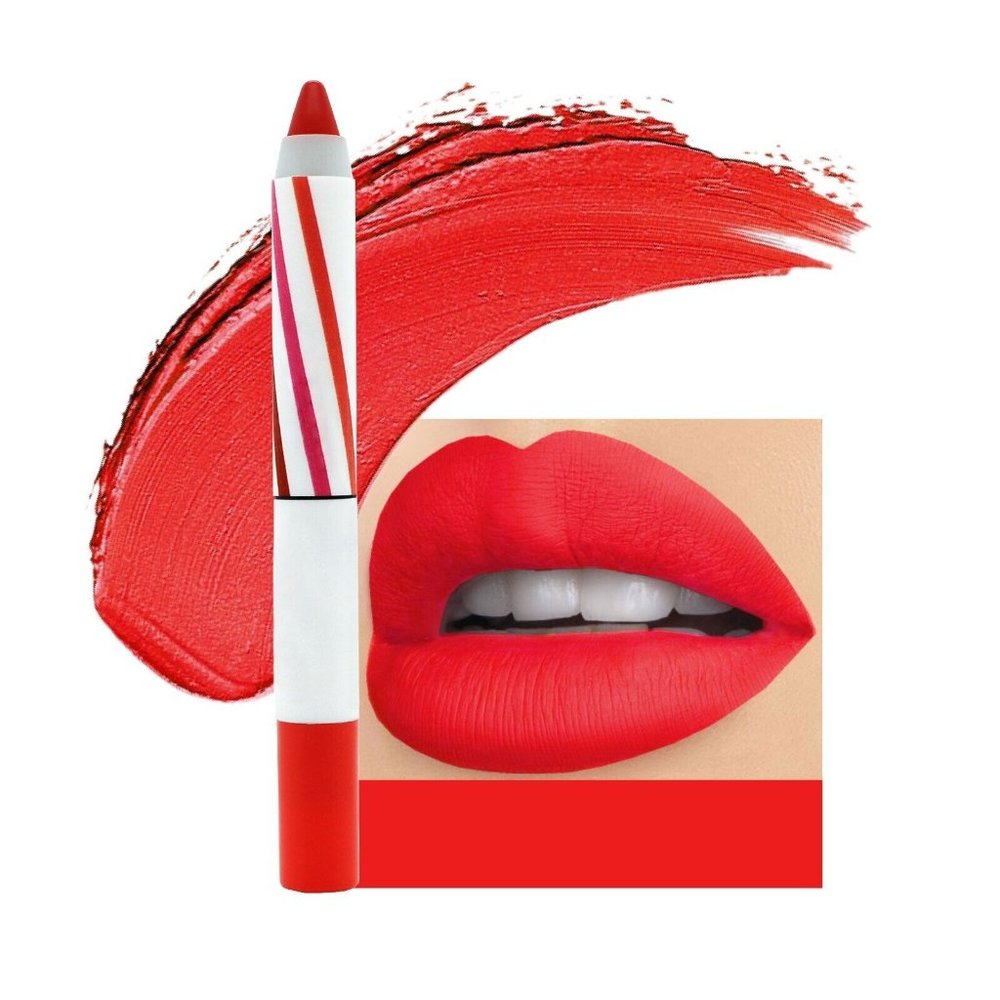 Color Velvet Lipstick Pen Lasting Non Fading Matte 318 Crayon Pointed Liner Red